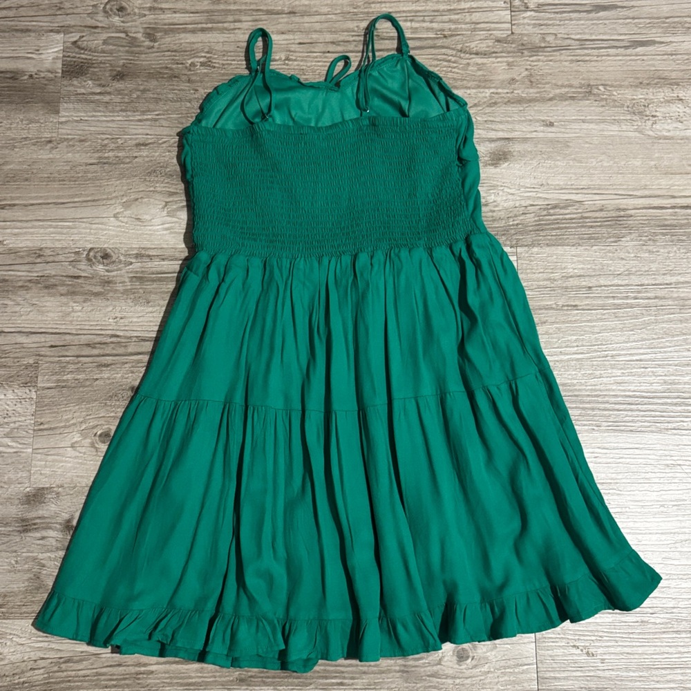 bebe Green Tiered Spaghetti-Strap Dress - Picture 2 of 4
